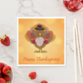 Happy Thanksgiving Turkey Orange Serviette (Beispiel)