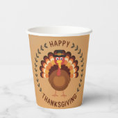 Happy Thanksgiving Turkey Paper Cup Pappbecher (Rückseite)