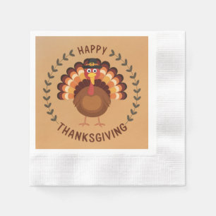 Happy Thanksgiving Turkey Paper Napkin Serviette