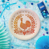 Happy Thanksgiving Turkey Paper Plate Pappteller (Party)