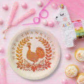 Happy Thanksgiving Turkey Paper Plate Pappteller (Party)