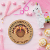 Happy Thanksgiving Turkey Paper Plate Pappteller (Party)