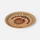 Happy Thanksgiving Turkey Paper Plate Pappteller (Schrägansicht)