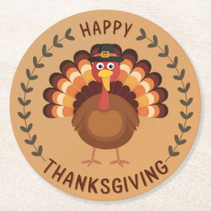 Happy Thanksgiving Turkey Paper Untersetzer