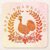Happy Thanksgiving Turkey Paper Untersetzer (Vorderseite)