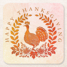 Happy Thanksgiving Turkey Paper Untersetzer