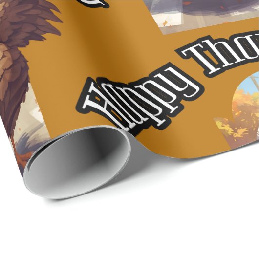 Happy Thanksgiving Turkey Parade Geschenkpapier (Rolleneckpunkt)