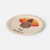 Happy Thanksgiving Turkey Personalisiert Paper Pla Pappteller (Schrägansicht)