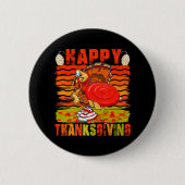Happy Thanksgiving Turkey Playing Disk Golf Button (Vorderseite)