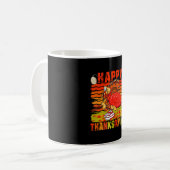 Happy Thanksgiving Turkey Playing Disk Golf Kaffeetasse (Vorderseite Links)