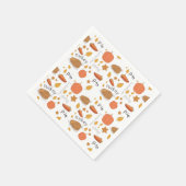 Happy Thanksgiving Turkey & Pumpkin Pie Serviette (Ecke)