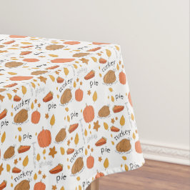 Happy Thanksgiving Turkey & Pumpkin Pie Tischdecke