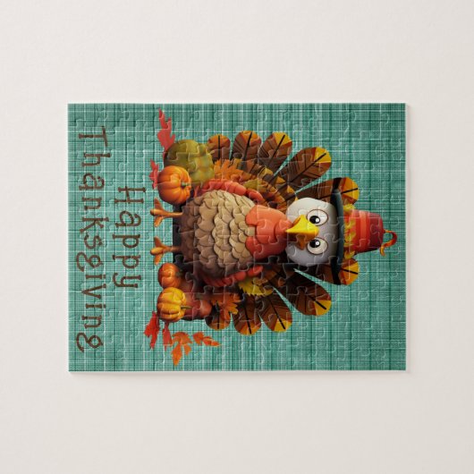 Happy Thanksgiving Turkey Puzzle (Horizontal)
