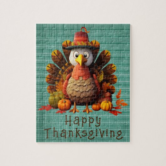 Happy Thanksgiving Turkey Puzzle (Vertikal)