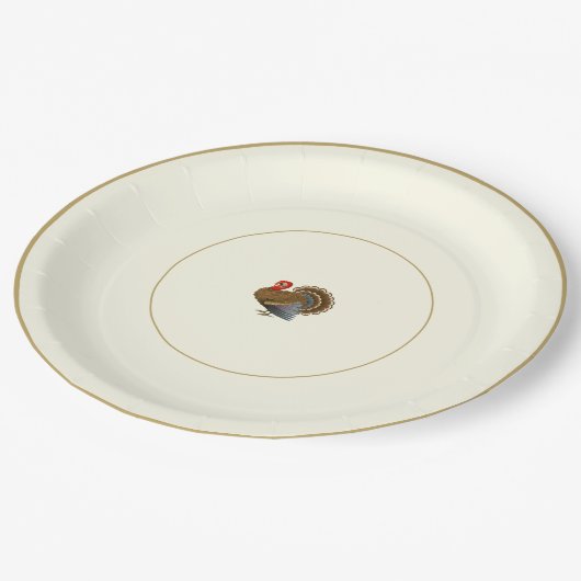 Happy Thanksgiving Turkey Rim Pappteller (Schrägansicht)