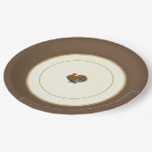 Happy Thanksgiving Turkey Rim Pappteller (Schrägansicht)