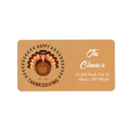 Happy Thanksgiving Turkey Rücksendeadresse Label Adressaufkleber