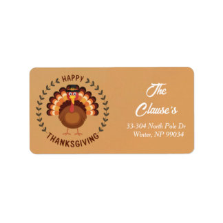 Happy Thanksgiving Turkey Rücksendeadresse Label Adressaufkleber