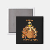 Happy Thanksgiving Turkey Throwing Food Fun Boys K Magnet (Vorderseite/Rückseite)
