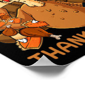 Happy Thanksgiving Turkey Throwing Food Fun Boys K Poster (Ecke)