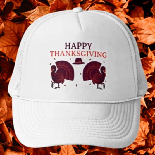Happy Thanksgiving Turkey Trucker Hat Truckerkappe