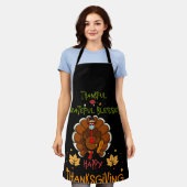 Happy thanksgiving Turkey With A Mask Thankful Schürze (Getragen)