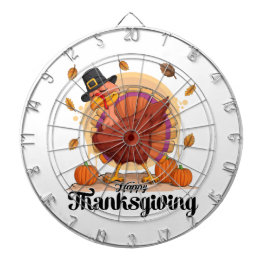 Happy Thanksgiving Typografie Dartboard Dartscheibe