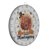 Happy Thanksgiving Typografie Dartboard Dartscheibe (Vorderseite Links)