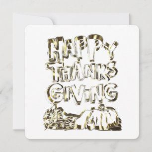 Happy Thanksgiving Typografie Gold Harvest Pumpkin Feiertagskarte