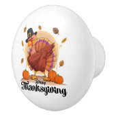 Happy Thanksgiving Typografie Keramikknauf (Rechts)
