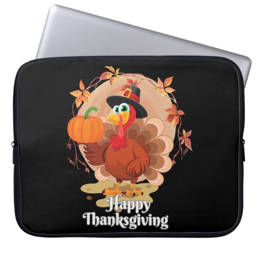 Happy Thanksgiving Typografie Laptopschutzhülle (Vorderseite)