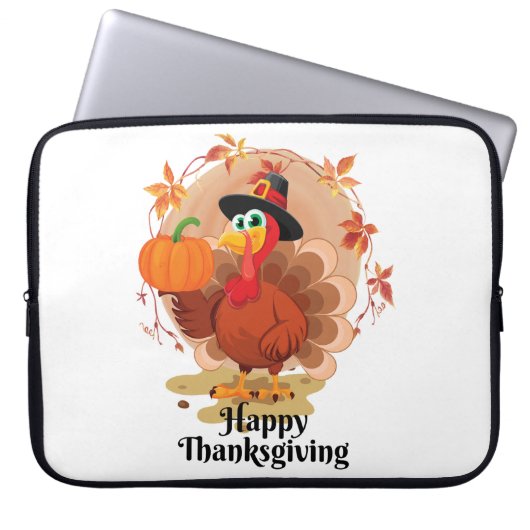 Happy Thanksgiving Typografie Laptopschutzhülle (Vorderseite)