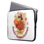Happy Thanksgiving Typografie Laptopschutzhülle (Vorderseite Links)