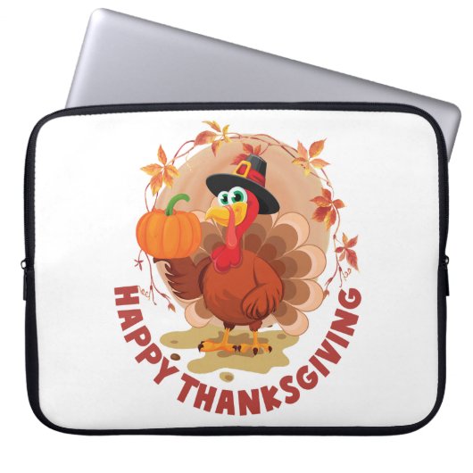 Happy Thanksgiving Typografie Laptopschutzhülle (Vorderseite)