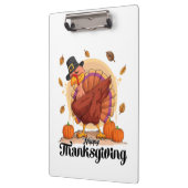 Happy Thanksgiving Typografy Clipboard Klemmbrett (Links)