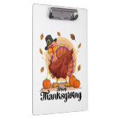Happy Thanksgiving Typografy Clipboard Klemmbrett (Rechts)