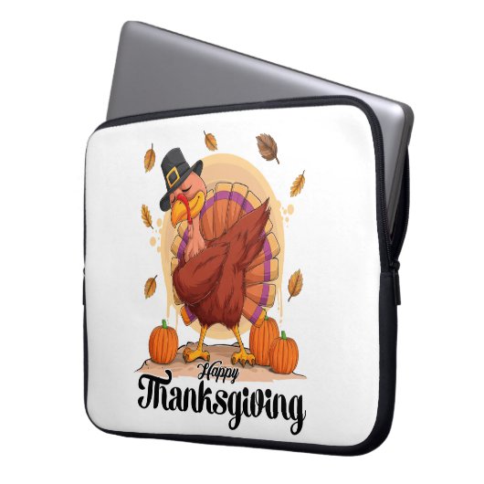 Happy Thanksgiving Typografy Coffee Tasse Laptopschutzhülle (Vorderseite Links)