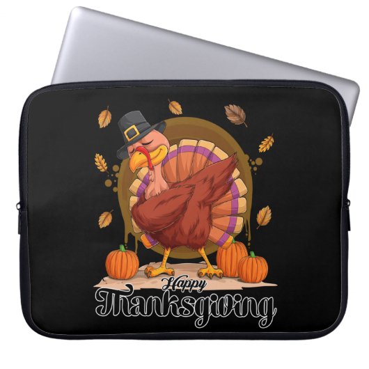Happy Thanksgiving Typografy Coffee Tasse Laptopschutzhülle (Vorderseite)