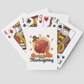 Happy Thanksgiving Typografy Playing Card Spielkarten (Rückseite)