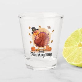 Happy Thanksgiving Typografy Shot Glass Schnapsglas