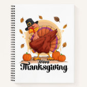 Happy Thanksgiving Typografy Spiral Notebook Notizblock (Vorderseite)