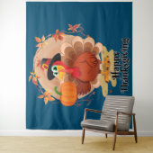 Happy Thanksgiving Typografy Tapestry Wandteppich (Beispiel)