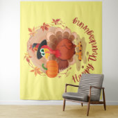 Happy Thanksgiving Typografy Tapestry Wandteppich (Beispiel)