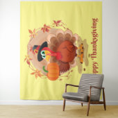 Happy Thanksgiving Typografy Tapestry Wandteppich (Beispiel)