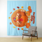Happy Thanksgiving Typografy Tapestry Wandteppich (Beispiel)
