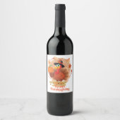 Happy Thanksgiving Typografy Weinlabel Weinetikett (Vorderseite)