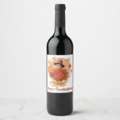 Happy Thanksgiving Typografy Weinlabel Weinetikett (Vorderseite)