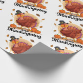 Happy Thanksgiving Typografy Wrapping Paper Geschenkpapier (Ecke)