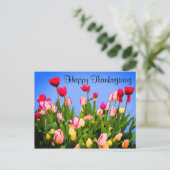 Happy Thanksgiving Verschiedene Tulpen #3 Postkart Postkarte (Stehend Vorderseite)