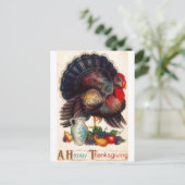 Happy Thanksgiving Vintag Türkei Feiertagspostkarte (Stehend Vorderseite)